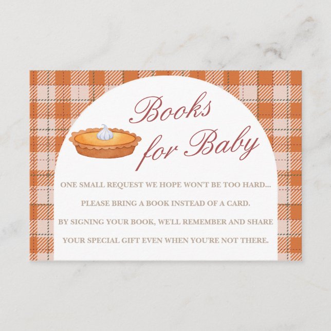 Cutie Pie Fall Baby Shower Books For Baby Card (Front)