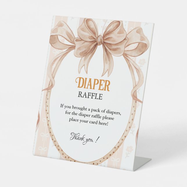 Cutie pie fall  Diaper raffle baby shower sign (Front)