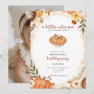 Cutie Pie First Birthday Invitation