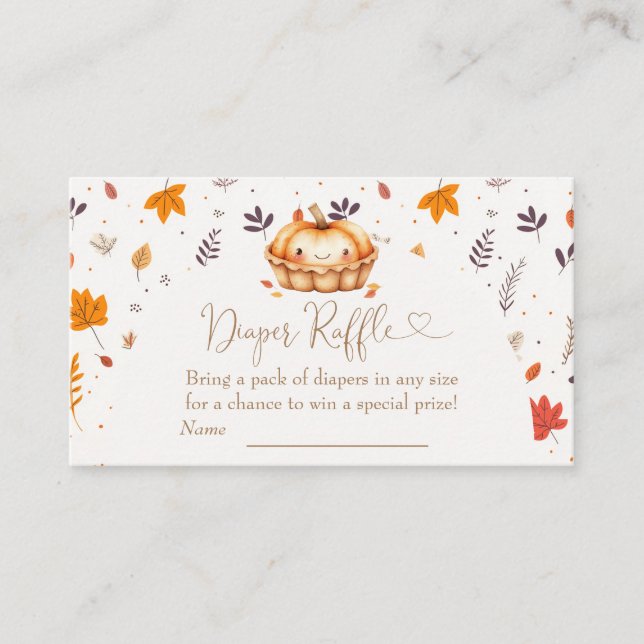 Cutie Pie Gender Neutral Diaper Raffle Enclosure Card (Front)