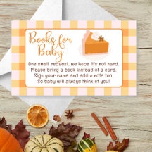 Cutie Pie Gingham Fall Baby Shower Books for Baby