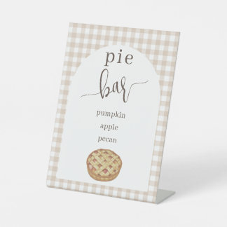 Cutie Pie Gingham Pie Bar Sign