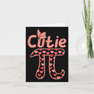 Cutie Pie Hearts Cute Pi Day Symbol Math Pun Geek  Card