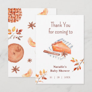 Cutie Pie Is On The Way Baby Shower Thank You Card