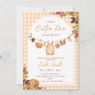 Cutie pie is on the way fall autumn baby shower invitation