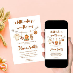 Cutie Pie is on the Way, Fall Baby Shower Invitation