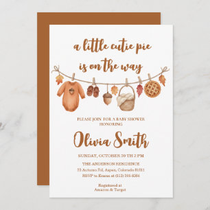 Cutie Pie is on the Way, Fall Baby Shower Invitation