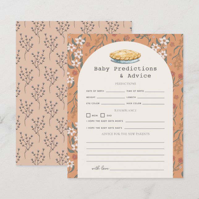 Cutie Pie Orange Floral Baby Predictions & Advice (Front/Back)