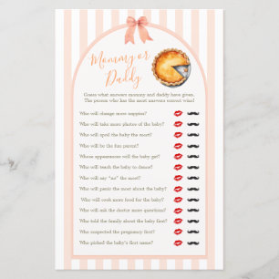 Cutie Pie Orange Gingham Mommy or Daddy Game