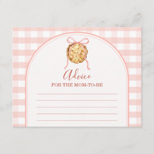 Cutie Pie Pastel Pink Gingham Advice For Mommy Enclosure Card