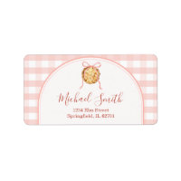 Cutie Pie Pastel Pink Gingham Baby Shower Address