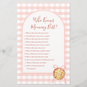 Cutie Pie Pastel Pink Gingham Who Knows Mommy Best