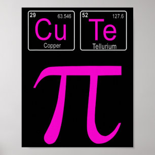 Cutie Pie Pi Day Cute Math Periodic Table Pun Gift Poster