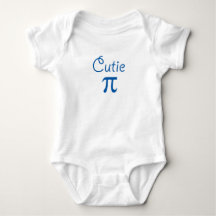 Cutie pie pi geeky and cute baby bodysuit in blue
