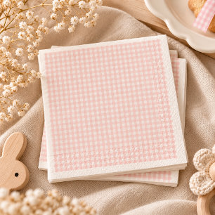 Cutie Pie Pink gingham Baby Shower  Napkin