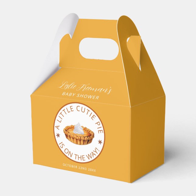 Cutie Pie Pumpkin Baby Shower Favour Box (Front Side)