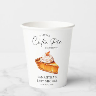 Cutie Pie Pumpkin Fall Baby Shower Paper Cups