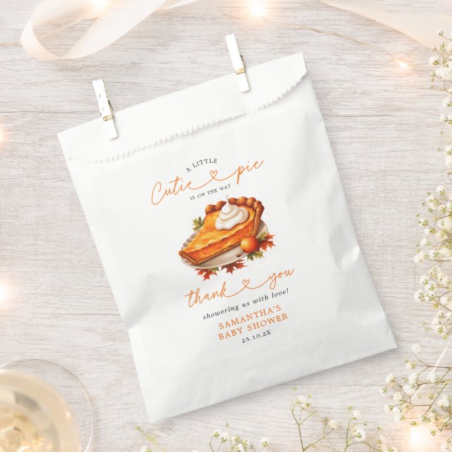 Cutie Pie Pumpkin Fall Baby Shower Thank You Favour Bag (Clipped)