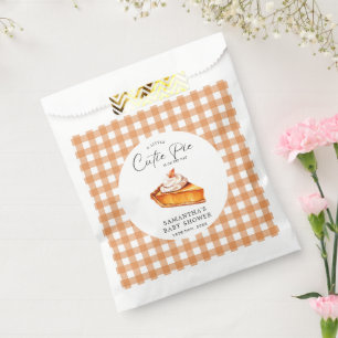 Cutie Pie Pumpkin Fall Gingham Baby Shower  Favour Bag
