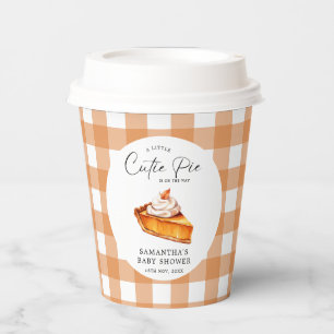 Cutie Pie Pumpkin Fall Gingham Baby Shower  Paper Cups