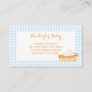 Cutie Pie pumpkin pie blue plaid Books for Baby Enclosure Card