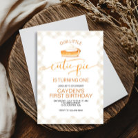 Cutie Pie pumpkin pie Fall plaid First Birthday