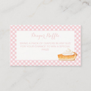 Cutie Pie pumpkin pie pink plaid Baby Shower Enclosure Card