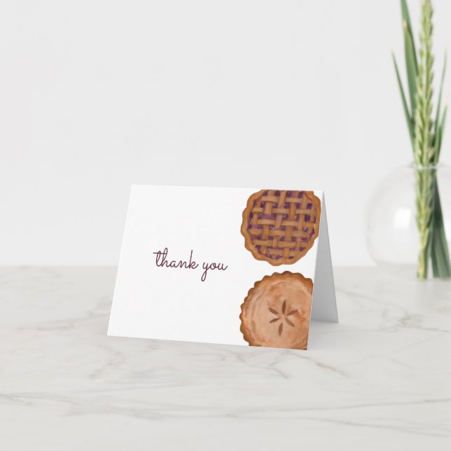 Cutie Pie Thank You Card Thanksgiving Baby Shower (Front)