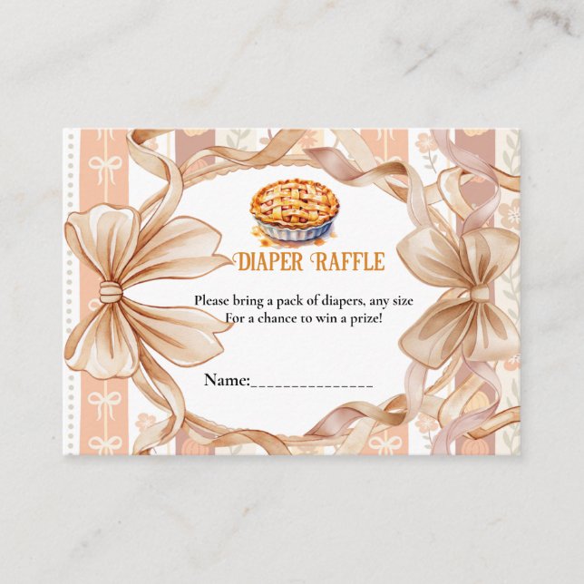 Cutie pie thanksgiving baby shower diaper  request enclosure card (Front)