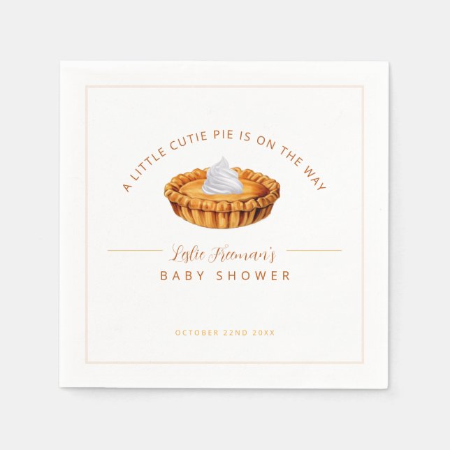 Cutie Pie Thanksgiving Baby Shower Napkins (Front)
