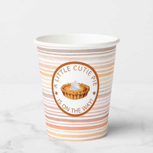 Cutie Pie Thanksgiving Baby Shower Paper Cups (Back)