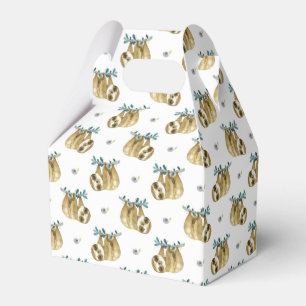 Cutie Pie Watercolor Sloth Pattern Favor Box