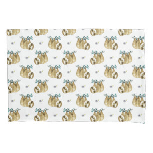 Cutie Pie Watercolor Sloth Pattern Pillowcase