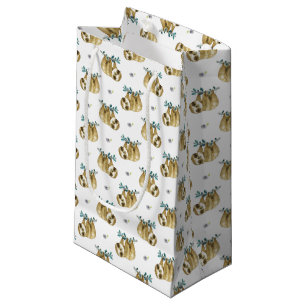 Cutie Pie Watercolor Sloth Pattern Small Gift Bag