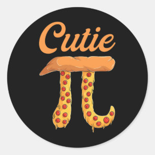 Cutie Pizza Pi Day Vintage Retro Math Lover  Classic Round Sticker