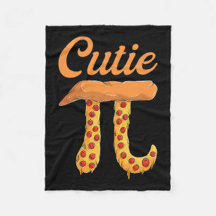 Cutie Pizza Pi Day Vintage Retro Math Lover  Fleece Blanket