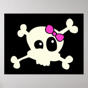 Cutie skull girl poster