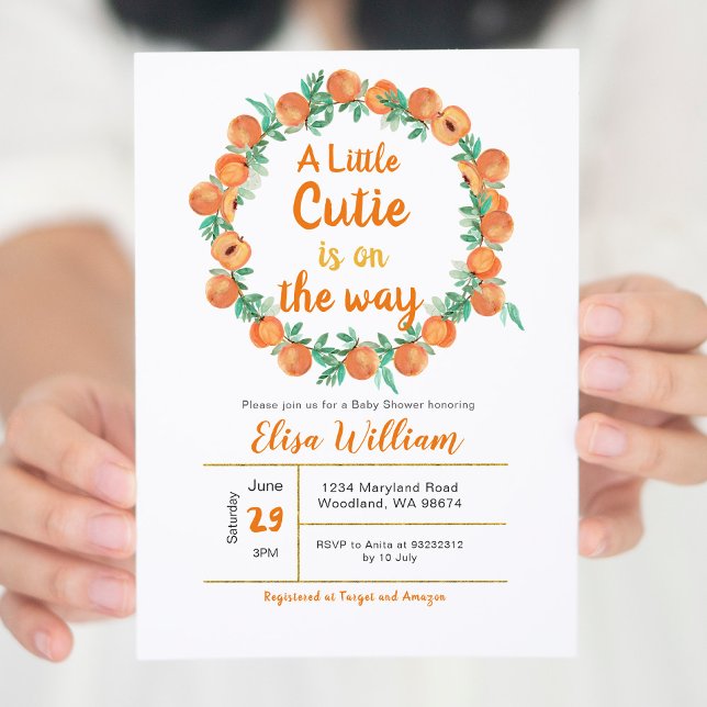 Cutie sur le chemin Citrus Baby shower Invitation (Créateur téléchargé)