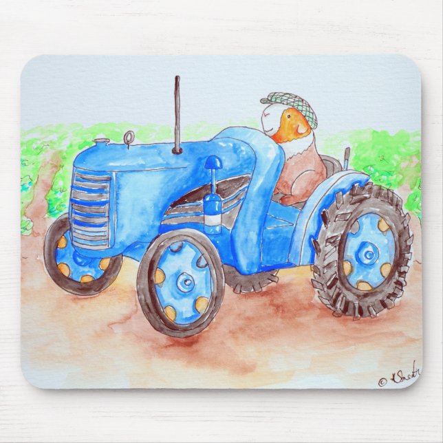 Cutie the Farmer Guinea Pig Painting Mouse Pad (Front)
