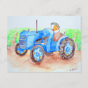 Cutie the Farmer Guinea Pig Painting Postcard