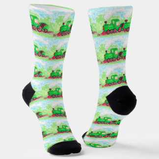 Cutie the Guinea Pig Driving a Train Painting Socks