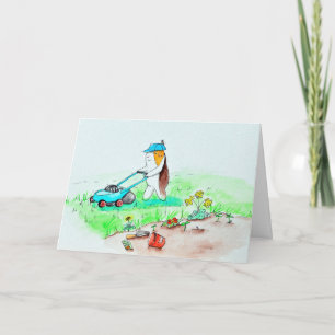 Cutie the Guinea Pig the Gardener Painting Card