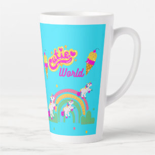 Cutie World unicorn and rainbow Latte Mug
