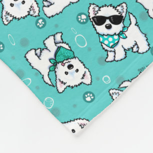 Cutieface Westies KiniArt  Fleece Blanket
