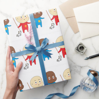 Cutieful Kids Art Babies St. Nicholas Sinterklaas  Wrapping Paper