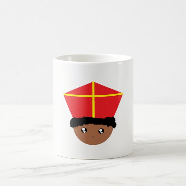 Cutieful Kids Art St. Nicholas Mitre Zwarte Piet Coffee Mug (Center)