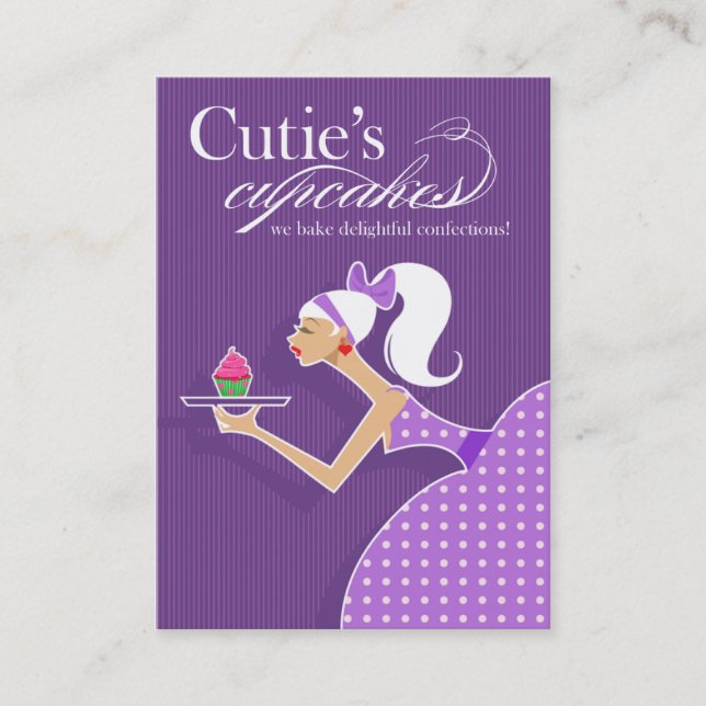 Cutie's Cupcakes - Confections Desserts Pastries Business Card (Front)