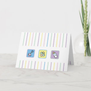 Cutietoots Notecard — Crayon Lines and Baby Stuff
