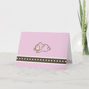 Cutietoots Pink and Brown Baby Notecard