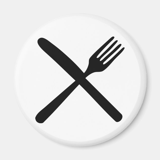 cutlery fork and knife crossed magnet (Front)
